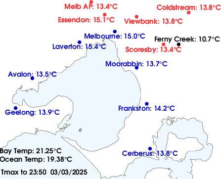 Melbourne Min Temp Map